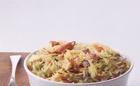 Orzo with Ham and Goat Cheese