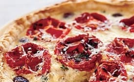 Oven-Dried Tomato Tart with Goat Cheese and Black Olives