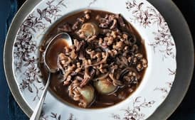 Oxtail Soup with Onions and Barley