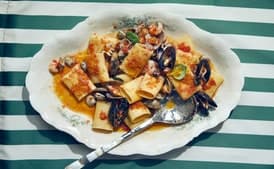 Paccheri with Shellfish, Squid, and Tomatoes