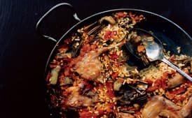 Paella with Rabbit and Artichokes