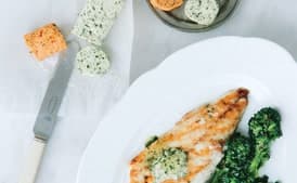 Pan-Grilled Black Bass with Flavored Butters