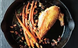 Pan-Roasted Chicken with Carrots and Almonds