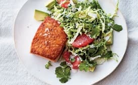 Pan-Roasted Salmon With Grapefruit-Cabbage Slaw