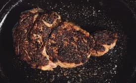 Pan-Seared Rib-Eye Steaks with Porcini and Rosemary Rub