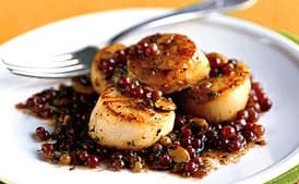 Pan-Seared Scallops with Champagne Grapes and Almonds