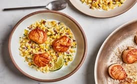 Pan-Seared Scallops with Chorizo and Corn