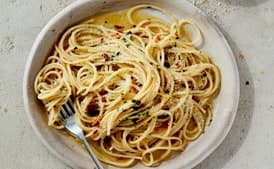 Pantry Pasta with Garlic, Anchovies, and Parmesan