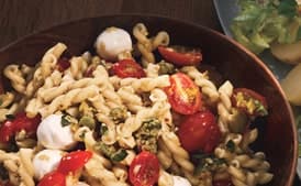 Pasta Salad with Cherry Tomatoes and Green Olivada