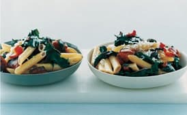 Pasta with Kielbasa and Swiss Chard