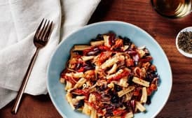 Pasta with Spicy Sausage, Radicchio, and Sun-Dried Tomatoes