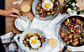 Pastrami and Potato Hash with Fried Eggs