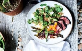 Pea and Little Gem Salad with Farro and Pecorino