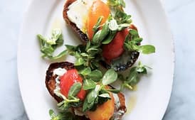 Peach and Blue Cheese Toasts