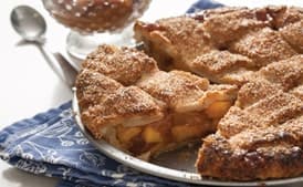 Peach Lattice Pie with Bourbon Caramel