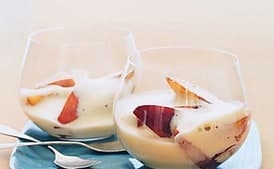 Peach Sabayon with Balsamic Peaches