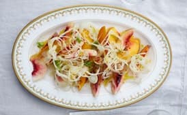 Peaches and Shaved Fennel Salad with Red Pepper