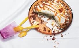 Peanut Brittle and Caramel Crunch Ice Cream Pie