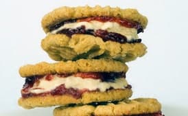 Peanut Butter and Jelly Ice Cream Sandwiches