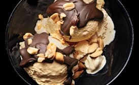 Peanut Butter Ice Cream with a Hard Chocolate Shell