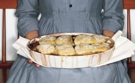 Pear Cobbler with Dried Blueberries and Stone-Ground Corn Biscuits