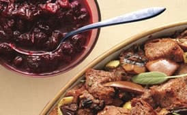 Pear, Mushroom and Pomegranate Stuffing