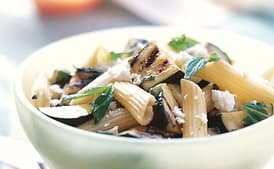 Penne with Grilled Zucchini, Ricotta Salata, and Mint