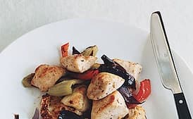 Pepper Chicken with Hummus