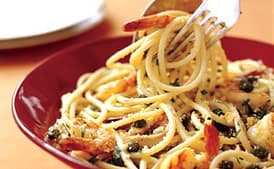 Perciatelli with Shrimp and Garlic Breadcrumbs