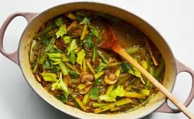 Persian Celery Stew With Mushrooms (Khoresh-e Karafs)
