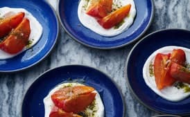 Persimmons with Greek Yogurt and Pistachios