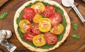 Pesto–Heirloom Tomato Pizza