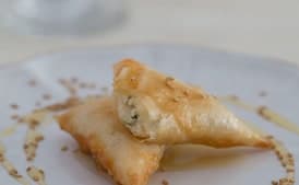Phyllo Triangles Stuffed with Fresh Cheese (briouats bil jben)