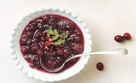 Pineapple Cranberry Sauce with Chiles and Cilantro