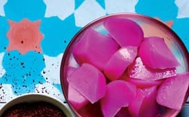 Pink Pickled Turnips