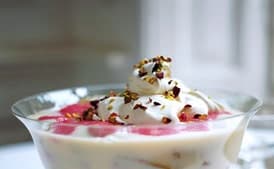 Pistachio Rhubarb Trifle