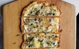 Pizza Bianca with Scamorza and Shaved Celery Root