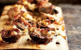 Planked Figs with Pancetta and Goat Cheese
