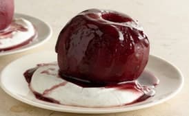Poached Apples with Vanilla Yogurt