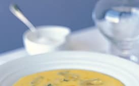 Poached Oysters in Fennel-Saffron Soup