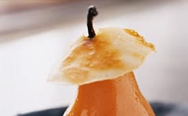 Poached Pears with Quince Paste in Parmesan Cloaks
