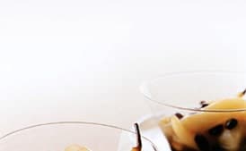 Poached Rum Raisin Pears
