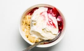 Polenta Budino With Plum Marmellata