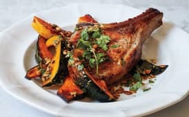 Pork Chops and Squash with Pumpkin Seed Vinaigrette