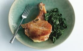Pork Chops Saltimbocca with Sautéed Spinach