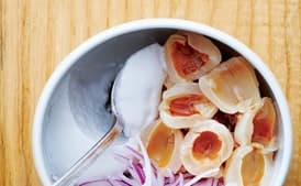 Pork Sausage with Coconut-Chile Sauce and Lychees