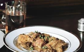 Pork Stew with Hard Cider, Pearl Onions, and Potatoes