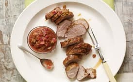 Pork Tenderloin with Spiced Rhubarb Chutney