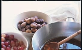 Port-Roasted Chestnuts with Grapes
