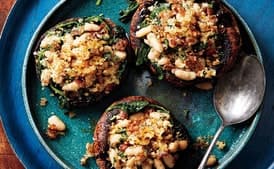 Portobello Mushrooms with White Beans and Prosciutto